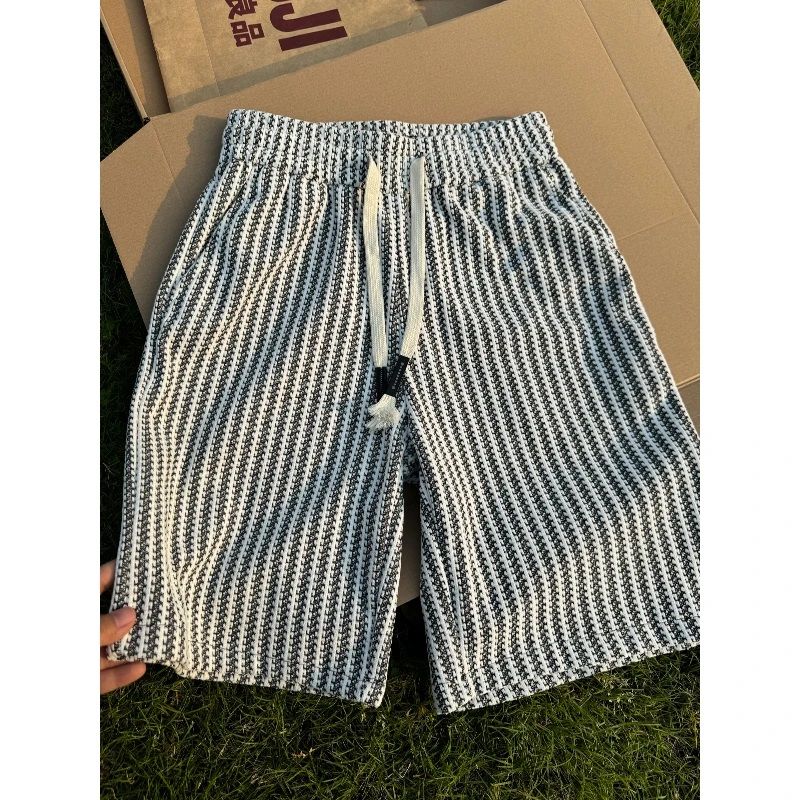 Summer Clothing Outlet - بنطلون قطني فضفاض مخطط للرجال والنساء،