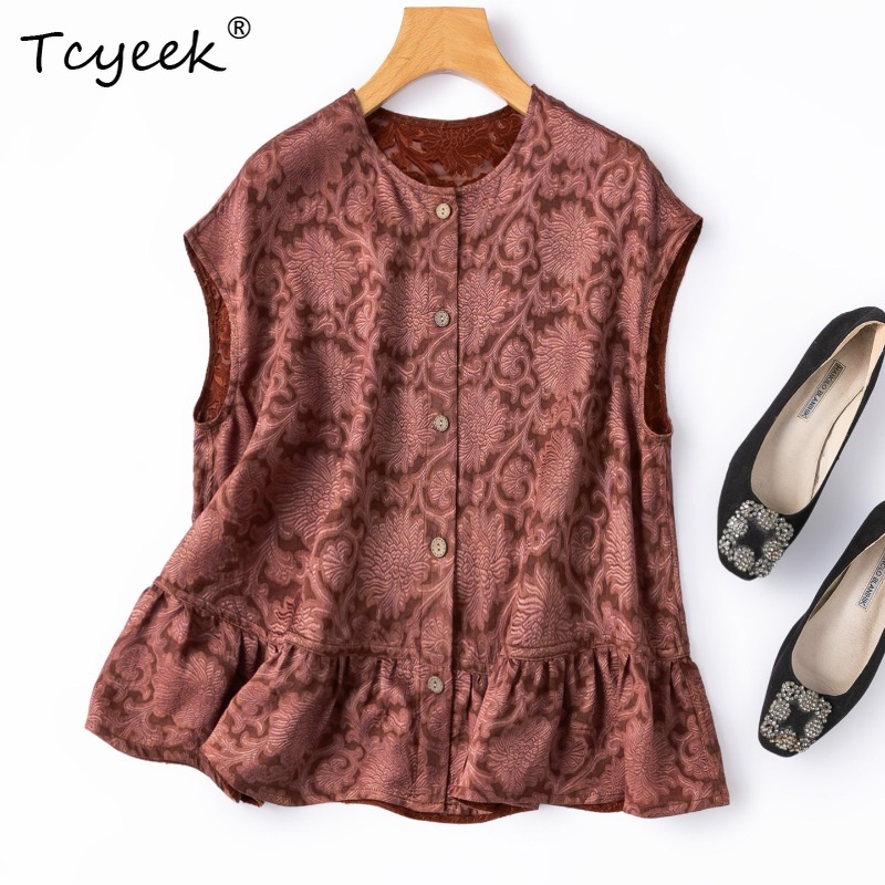 Summer De Clothing - تيشيرتات نسائية حريرية 100% من حرير
