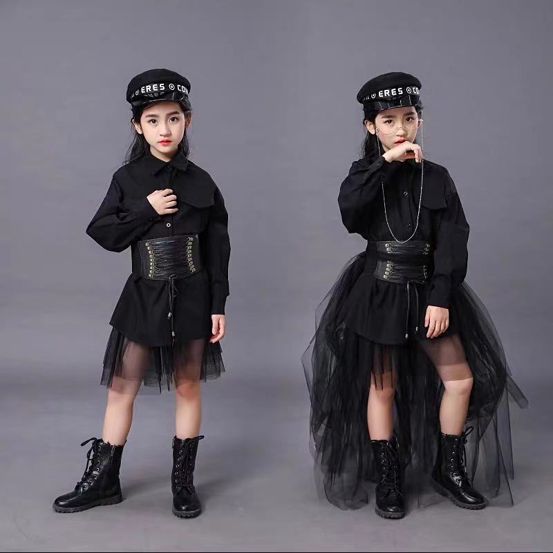 Summer Clothing For Girls - بدلة أطفال سوداء للفتيات نموذج المنافسة