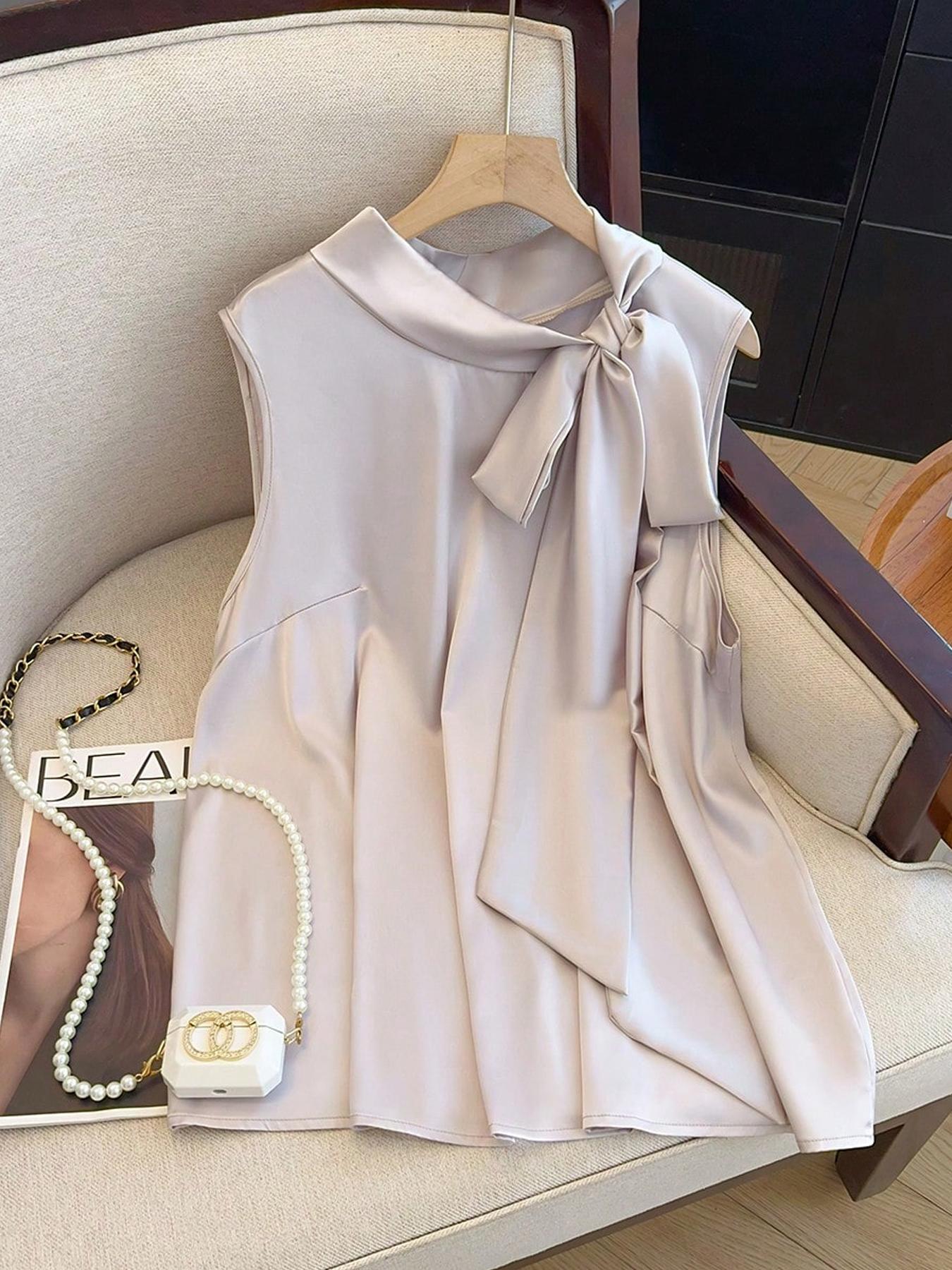Summer Clothing For Plus Size Women - 【مقاس كبير】 بلوزة بلون واحد مع