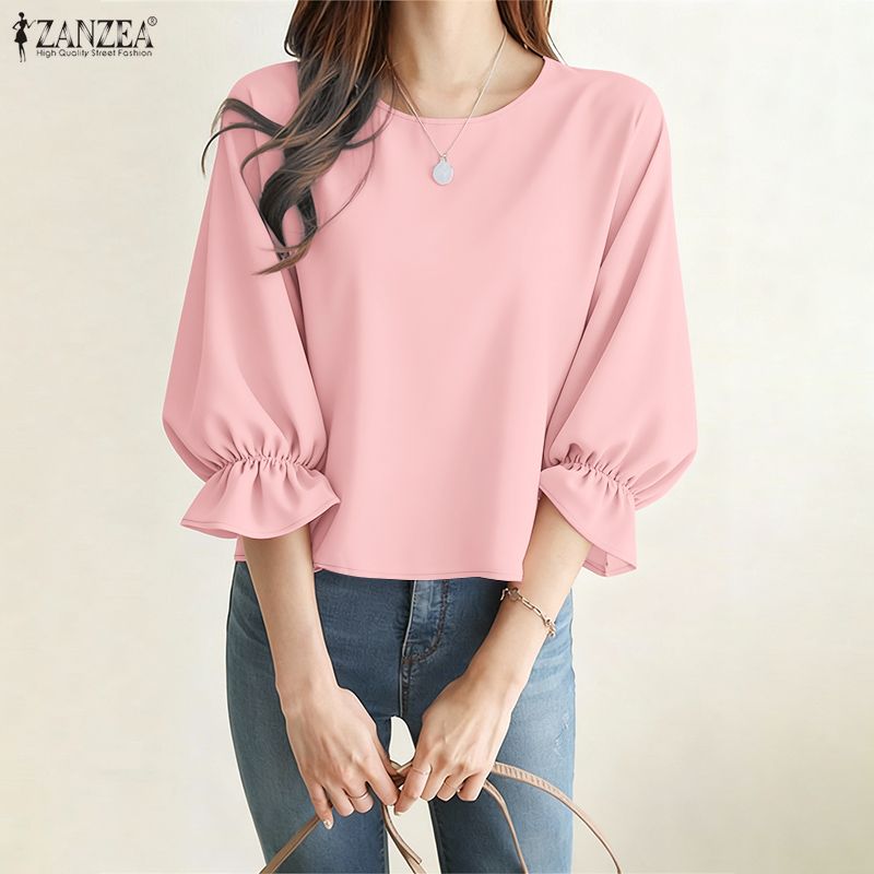 Summer De Clothing - بلوزات نسائية من ZANZEA بأكمام منتفخة