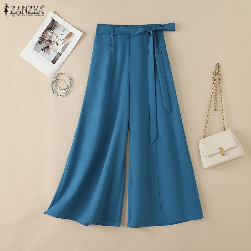 Palazzo Pant Wide - بنطلون نسائي واسع الساق مقاس كبير