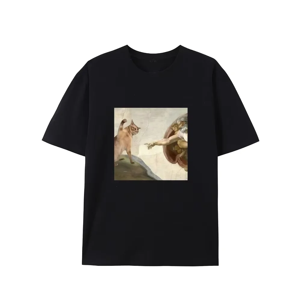 Summer Renaissance Clothing - تي شيرت إبداعي بتصميم قطة على
