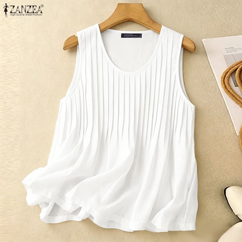 Summer Clothing For Plus Size Women - بلوزة نسائية صيفية من ZANZEA بدون