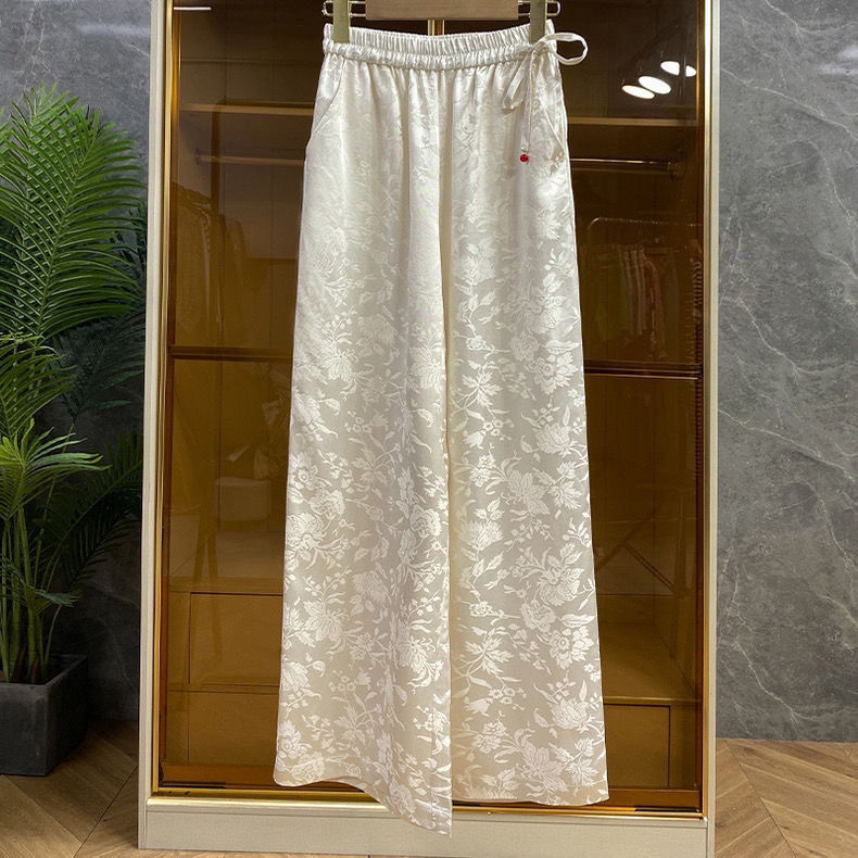 Palazzo Pant Wide - بنطال بالازو عالي الخصر من الساتان
