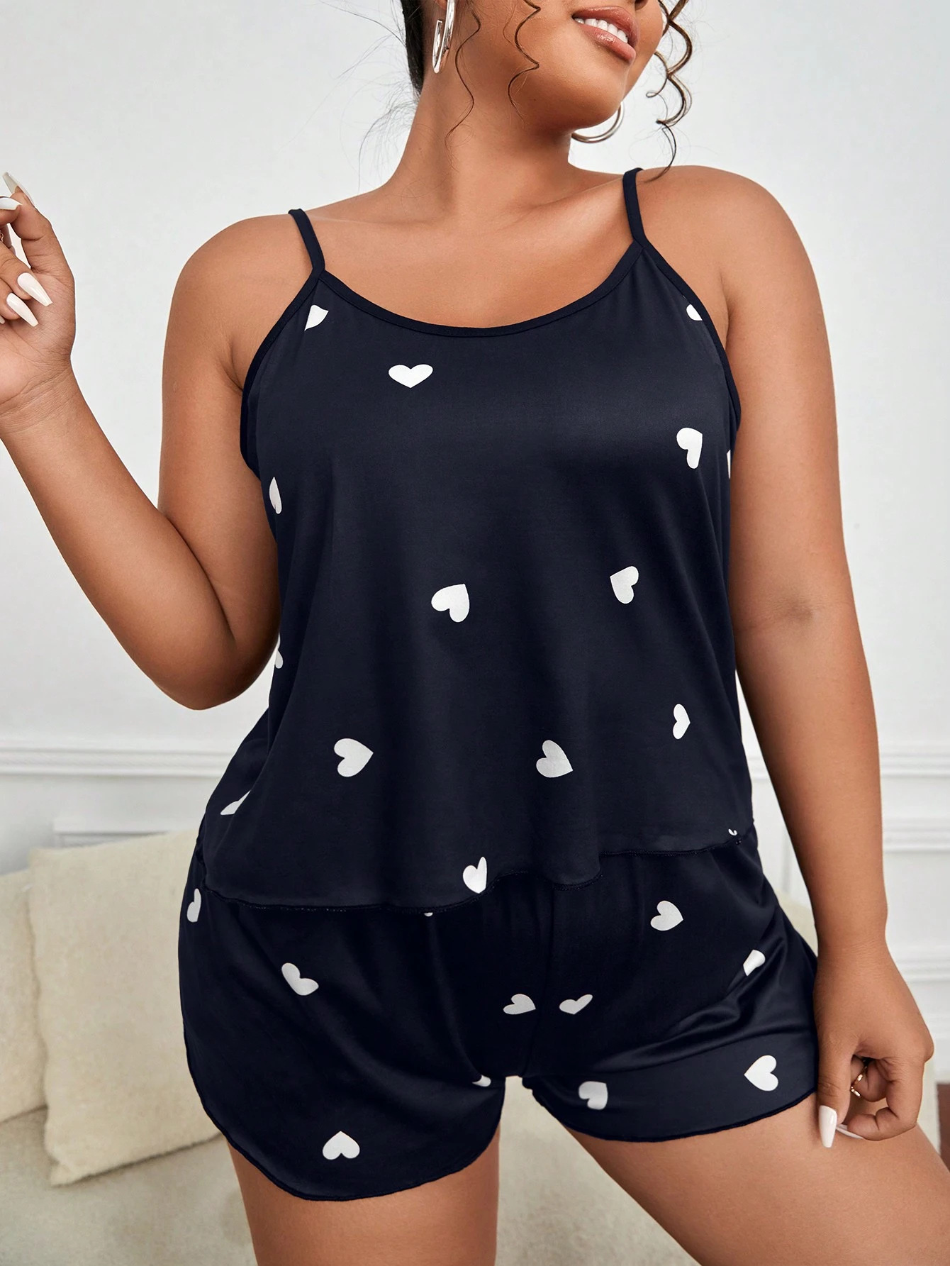 Summer Clothing For Plus Size Women - طقم بيجامة نسائي من قطعتين، ملابس
