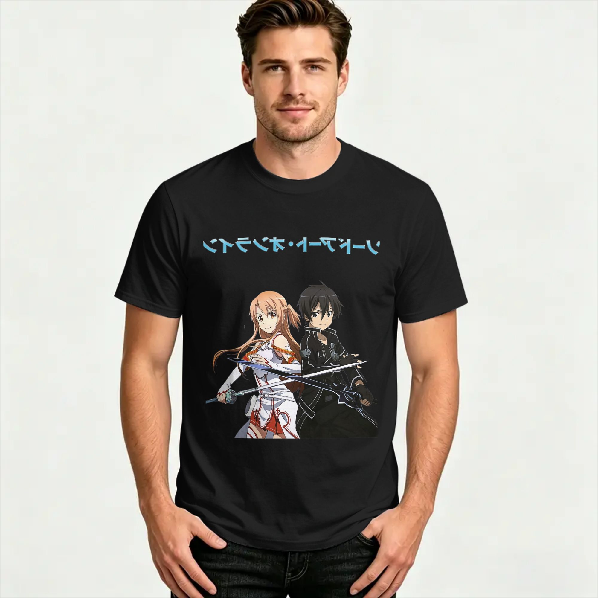 تي شيرت قطني من Anime Sword Ar - مراجعة Summer Clothing Online وسعره