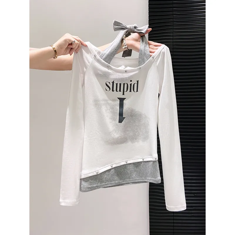 بلوزة نسائية Y2K بأكمام طويلة  - مراجعة Off Shoulder Blouse وسعره
