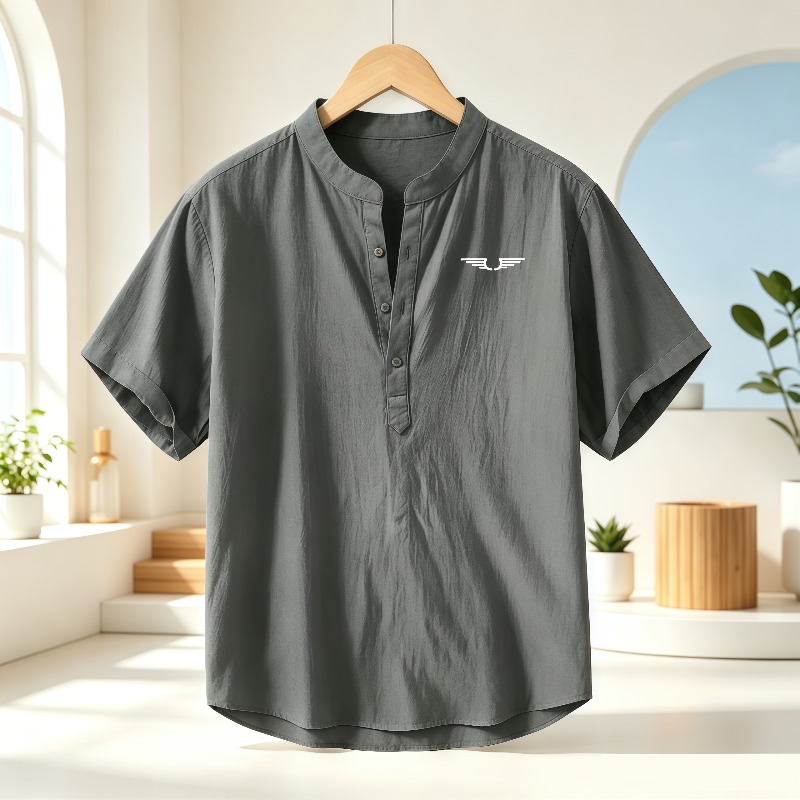 قميص رجالي قصير الأكمام من الق - مراجعة Summer Clothing Tops وسعره