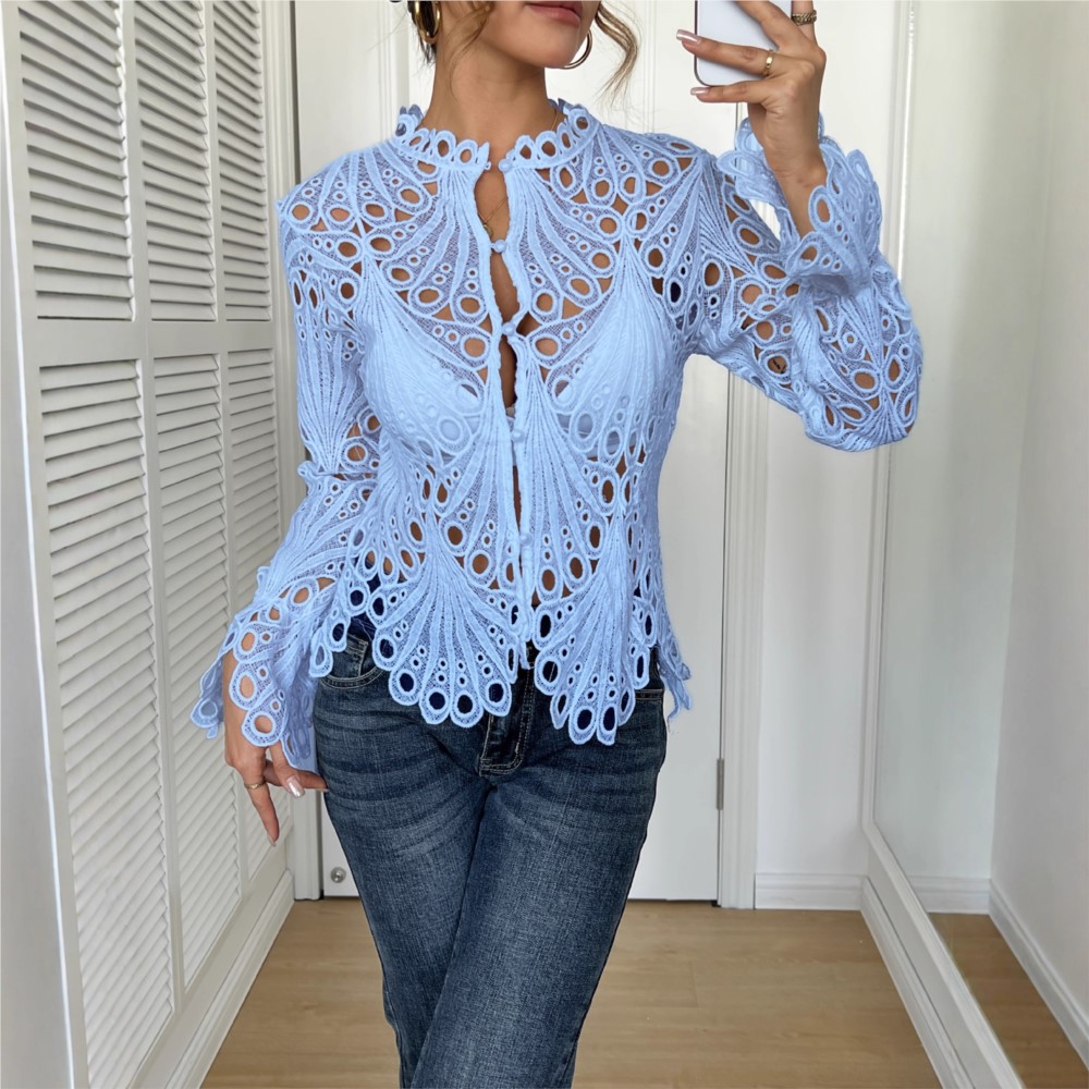 المرأة مثير الدانتيل جوفاء بلو - مراجعة Summer Zara وسعره