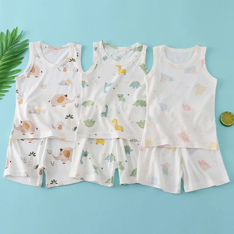 بدلة صيفية للأطفال من القطن وا - مراجعة Summer Clothing Baby Boy وسعره