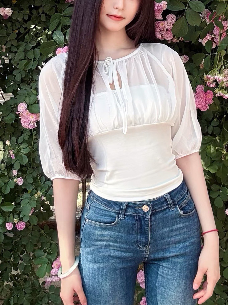 بلوزة من الحرير التوتي بأكمام  - مراجعة Summer Clothing Tops وسعره