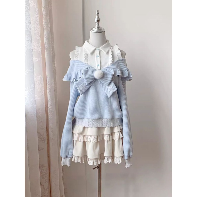 طقم لوليتا ناعم من قطعتين للنس - مراجعة Off Shoulder Blouse وسعره