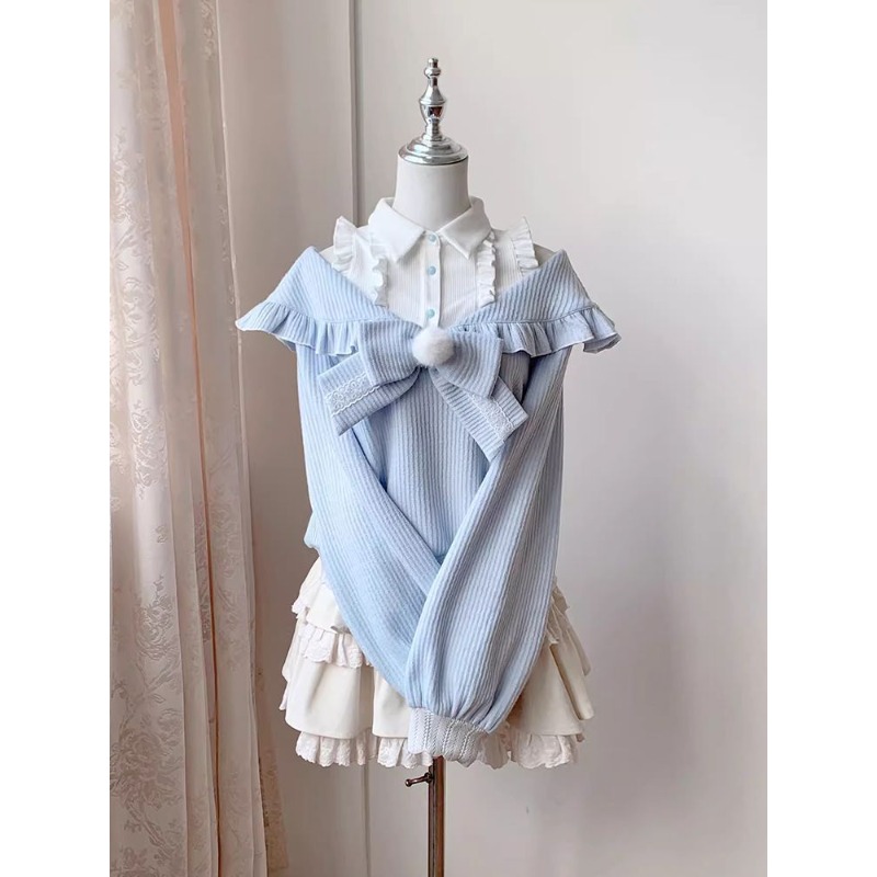 طقم لوليتا ناعم من قطعتين للنس - مراجعة Off Shoulder Blouse وسعره