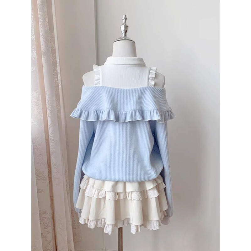 طقم لوليتا ناعم من قطعتين للنس - مراجعة Off Shoulder Blouse وسعره