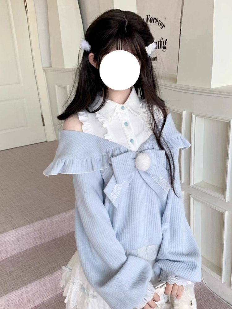 طقم لوليتا ناعم من قطعتين للنس - مراجعة Off Shoulder Blouse وسعره