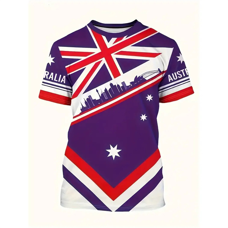 Australia National Flag T-shir - مراجعة Summer Clothing Australia وسعره
