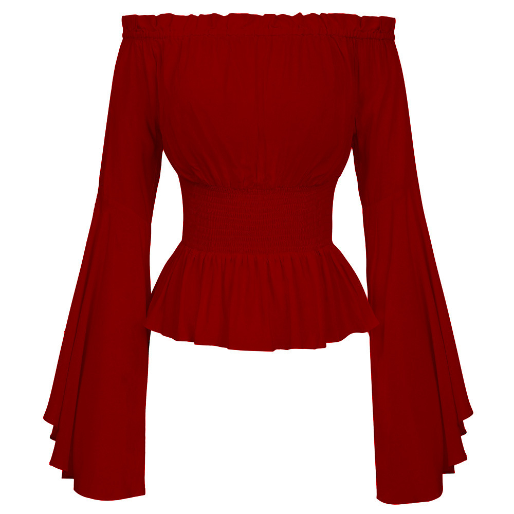 قميص قوطي ضيق بأكمام طويلة بلو - مراجعة Summer Renaissance Clothing وسعره