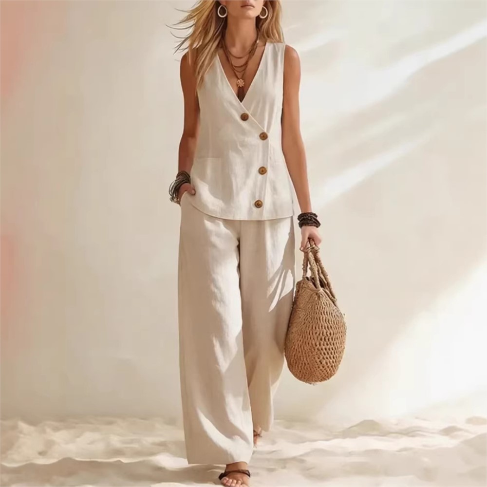 بدلة نسائية صيفية أنيقة بياقة  - مراجعة Summer Zara وسعره