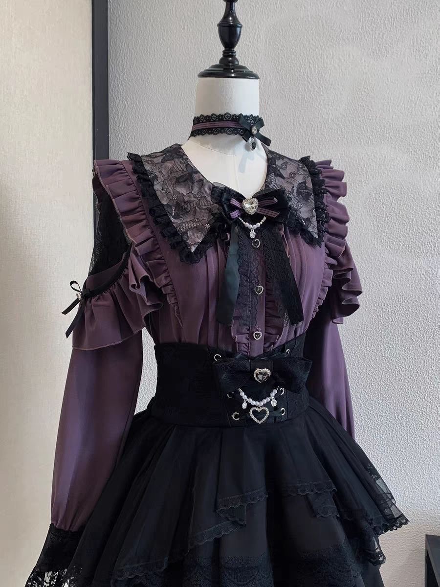 طقم تنورة هاراجوكو كاواي للنسا - مراجعة Off Shoulder Blouse وسعره