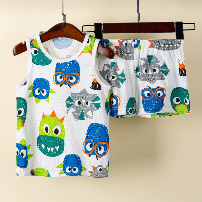 طقم بيجامية بدون أكمام للأولاد - مراجعة Summer Clothing Baby Boy وسعره