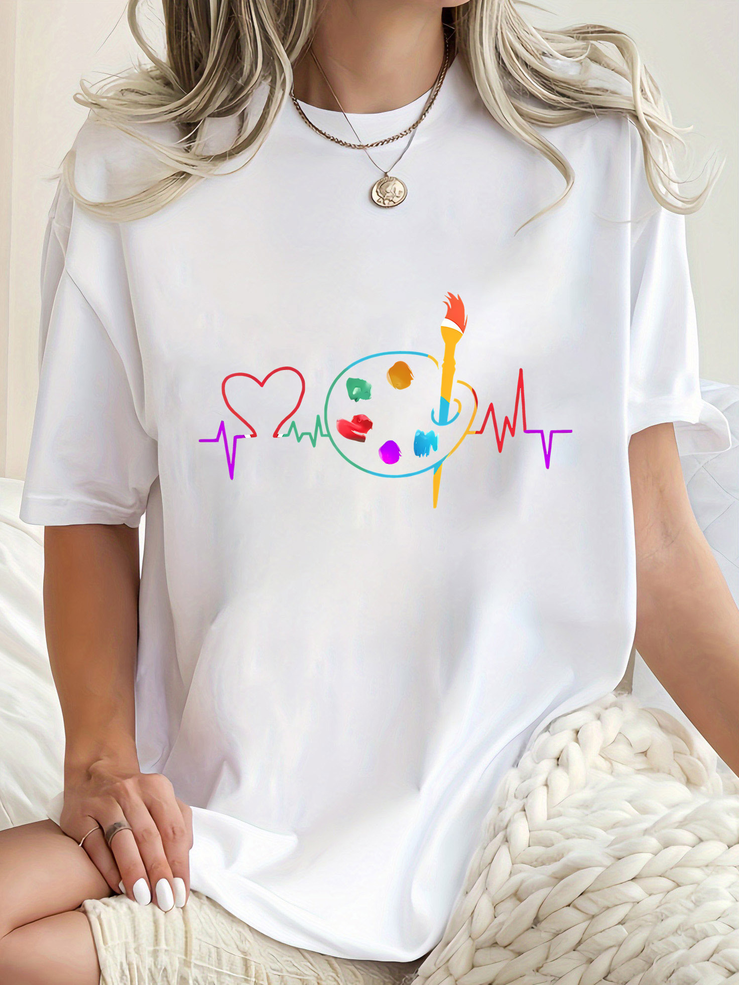 تي شيرت نسائي كاجوال بتصميم هن - مراجعة Summer Clothing Palette وسعره