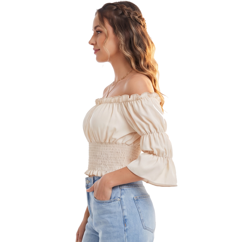 بلوزة نسائية على طراز عصر النه - مراجعة Off Shoulder Blouse وسعره