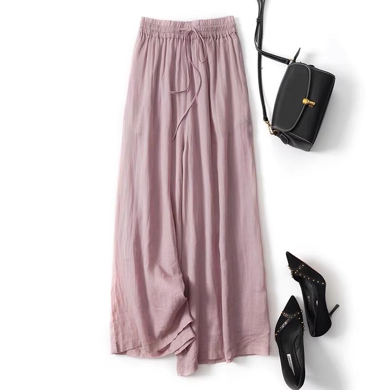 طبقة مزدوجة القطن الكتان السرا - مراجعة Palazzo Pant Wide وسعره