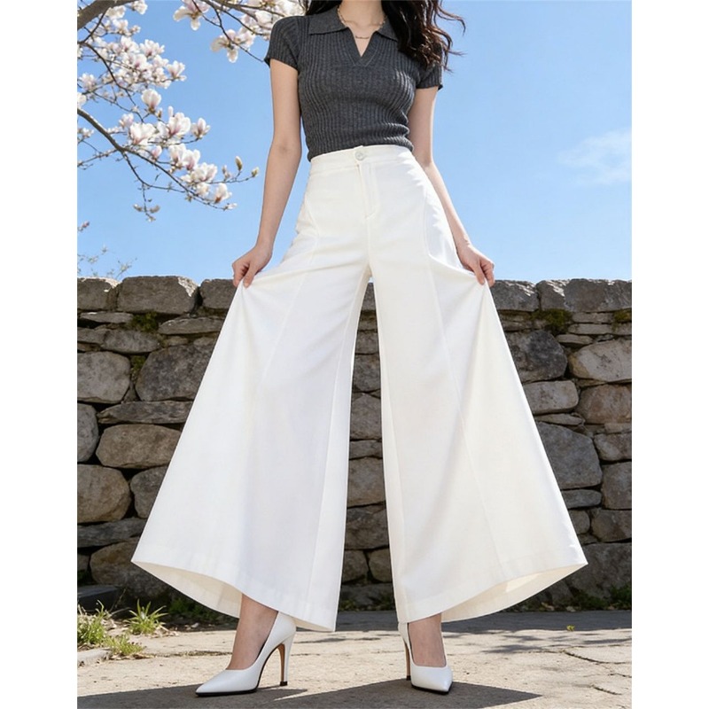 بنطلون نسائي واسع الساق بخصر م - مراجعة Palazzo Pant Wide وسعره