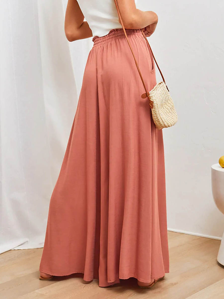 بنطلون نسائي واسع الساق بخصر م - مراجعة Palazzo Pant Wide وسعره