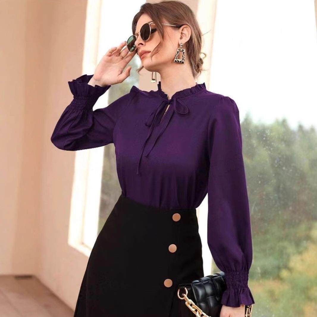 قميص نسائي ساتان بأكمام طويلة  - مراجعة Summer Clothing Online وسعره