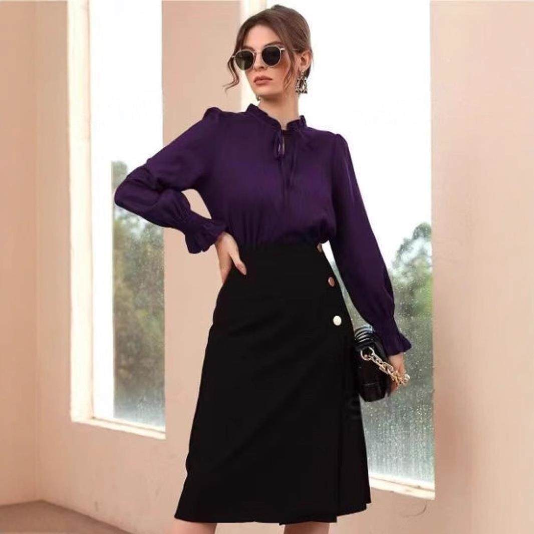 قميص نسائي ساتان بأكمام طويلة  - مراجعة Summer Clothing Online وسعره